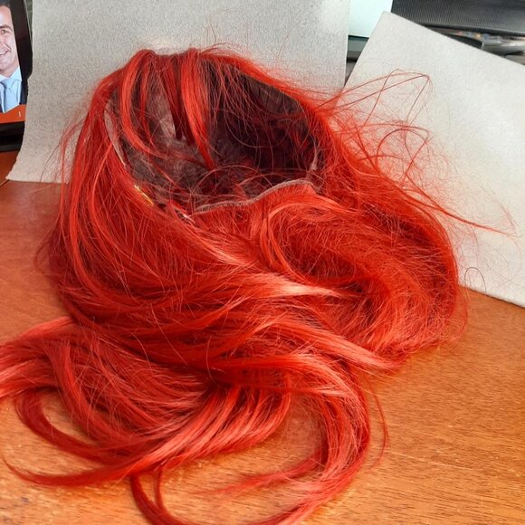 NEW ! 26 Inch Long Hair Curly Short Wig Wine Red